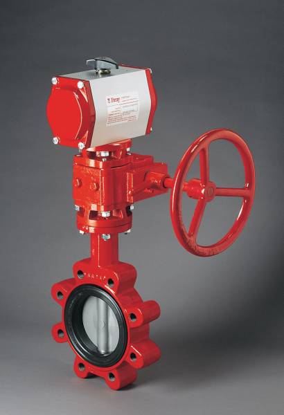 Vanne à papillon élastomère BRAY S31 pneumatique avec commande secours